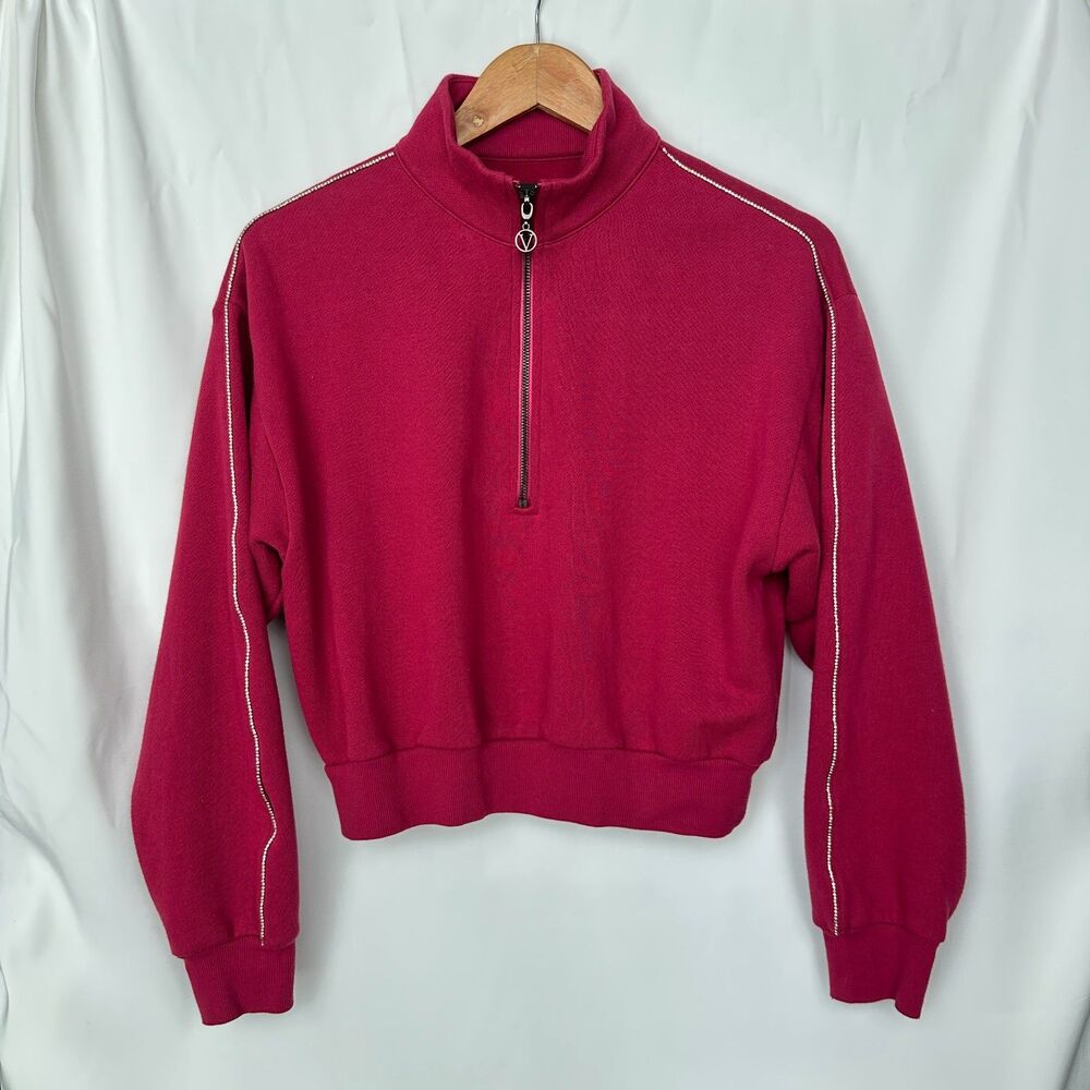 Victoria's Secret On Point Quarter Zip Rhinestone Detail Medium